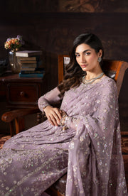 Elegant Sequins Embroidered Chiffon Dress in Classic Style