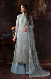 Elegant Sequins Embroidered Net Shirt & Raw Silk Sharara