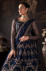 Lavish Sequins Embroidered Net Blouse with Raw Silk Trouser