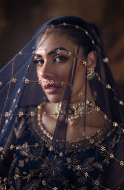 Lavish Sequins Embroidered Net Blouse with Raw Silk Trouser