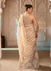 Elegant Ivory Pakistani Wedding Dress with Embroidery