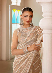 Elegant Ivory Pakistani Wedding Dress with Embroidery