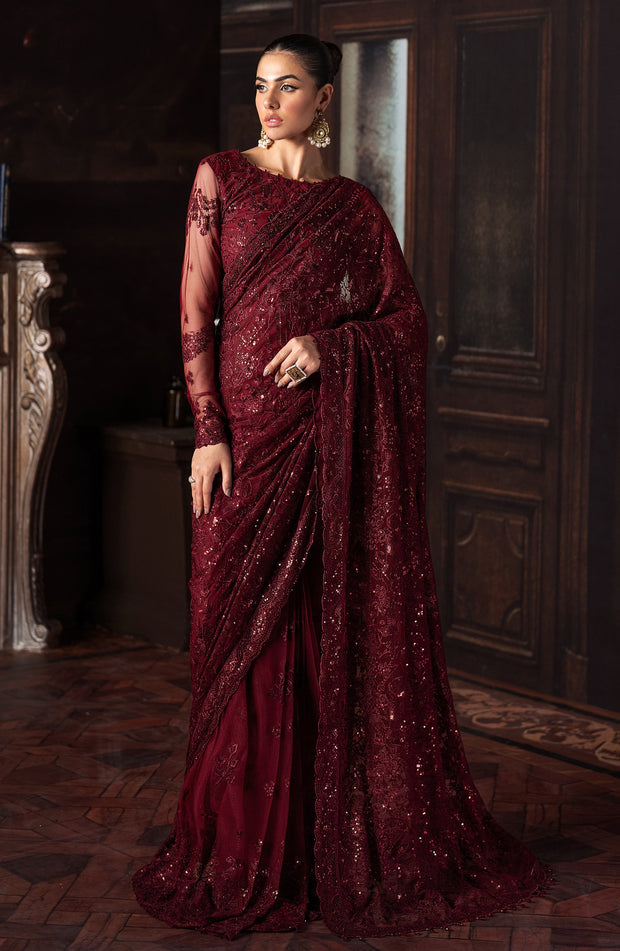 Elegant Sequins Embroidered Net Blouse in Classic Color