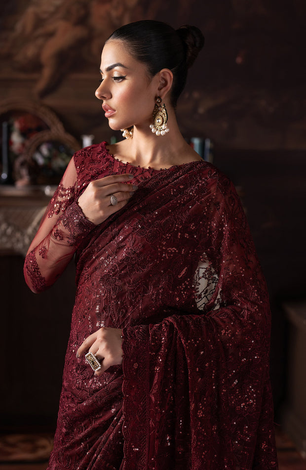 Elegant Sequins Embroidered Net Blouse in Classic Color