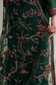 Embroidered Chiffon Frock with Trouser and Dupatta
