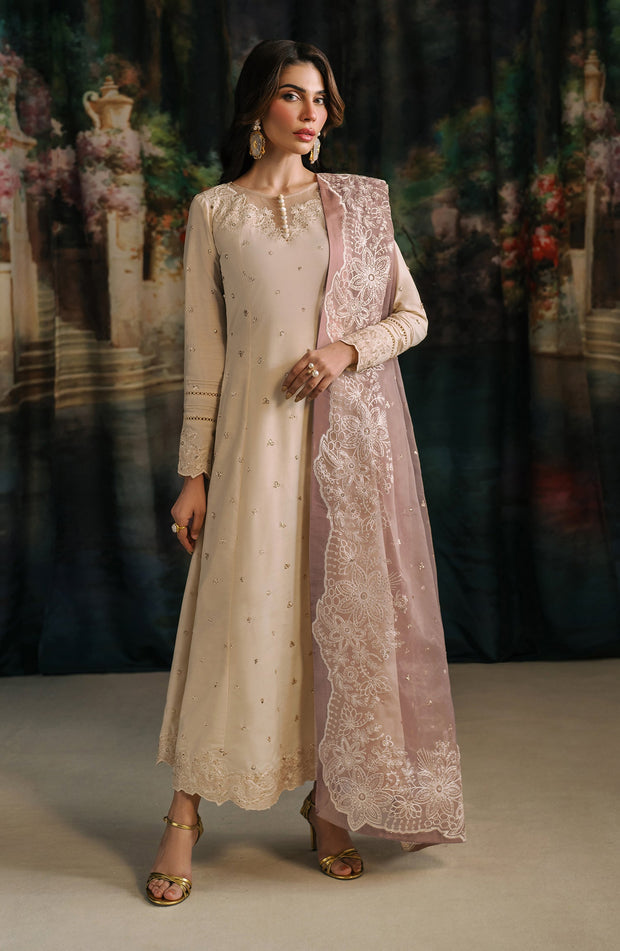 Anora Sequins Embroidered Raw Silk Shirt in Elegance