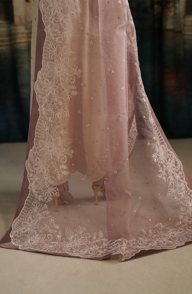 Anora Sequins Embroidered Raw Silk Shirt in Elegance