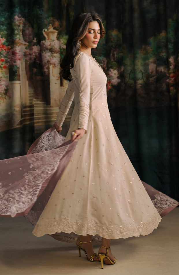 Anora Sequins Embroidered Raw Silk Shirt in Elegance
