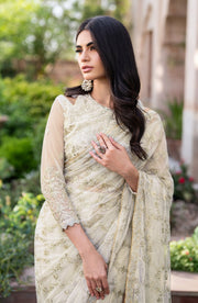 Elegant Sequin Embroidered Net Blouse with Silk Trouser