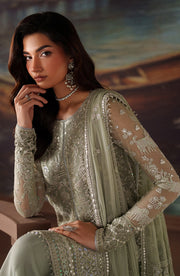Elegant Black Chiffon Pakistani Party Dress with Embroidery