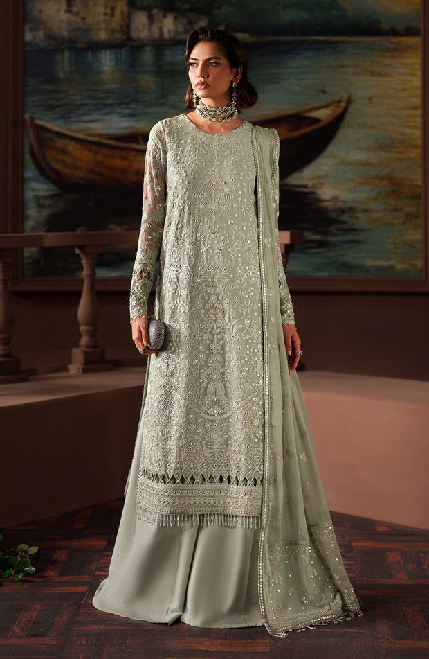 Elegant Black Chiffon Pakistani Party Dress with Embroidery