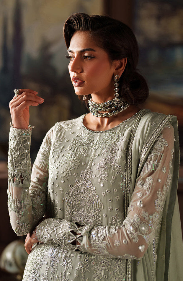 Elegant Black Chiffon Pakistani Party Dress with Embroidery