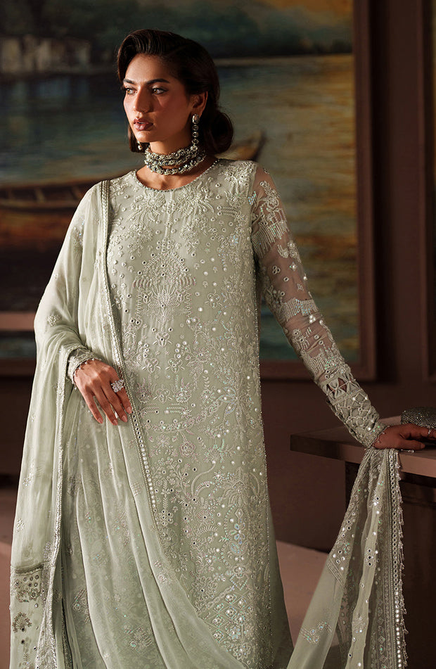 Elegant Black Chiffon Pakistani Party Dress with Embroidery