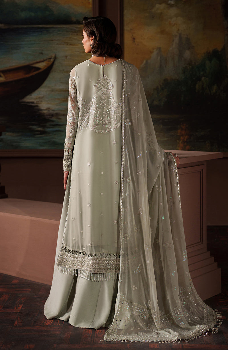 Elegant Black Chiffon Pakistani Party Dress with Embroidery