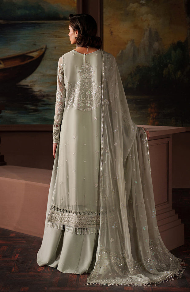Elegant Black Chiffon Pakistani Party Dress with Embroidery