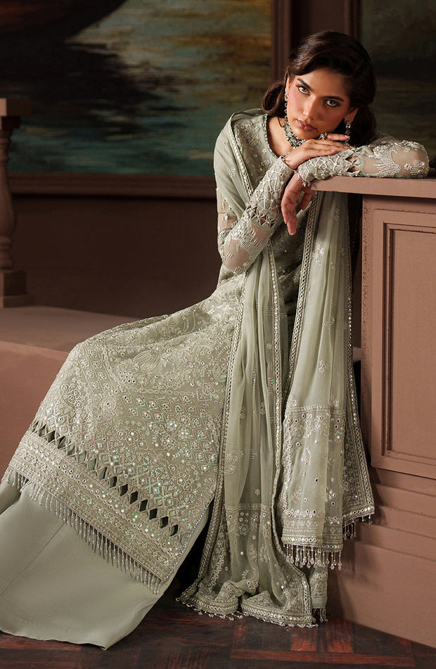 Elegant Black Chiffon Pakistani Party Dress with Embroidery
