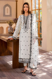 Elegant Embroidered Lawn Suit with Organza Dupatta