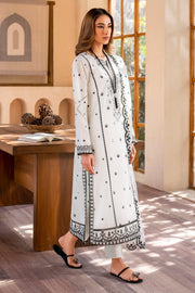 Elegant Embroidered Lawn Suit with Organza Dupatta