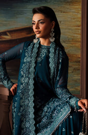 Elegant Sequins Embroidered Chiffon Shirt and Sharara Set