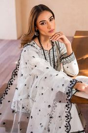 Elegant Embroidered Lawn Suit with Organza Dupatta
