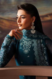 Elegant Sequins Embroidered Chiffon Shirt and Sharara Set