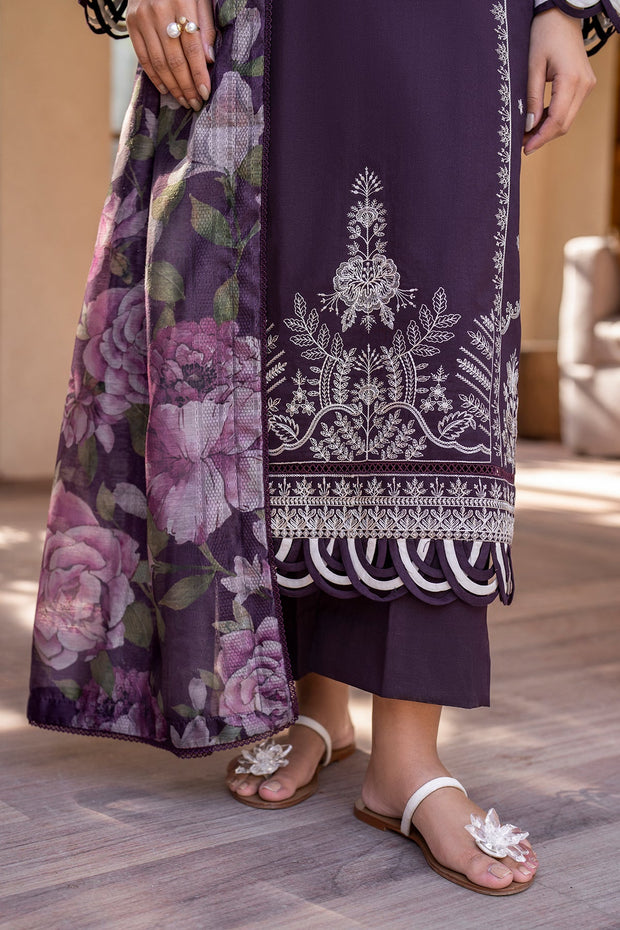 Elegant Embroidered Lawn Shirt with Printed Dupatta