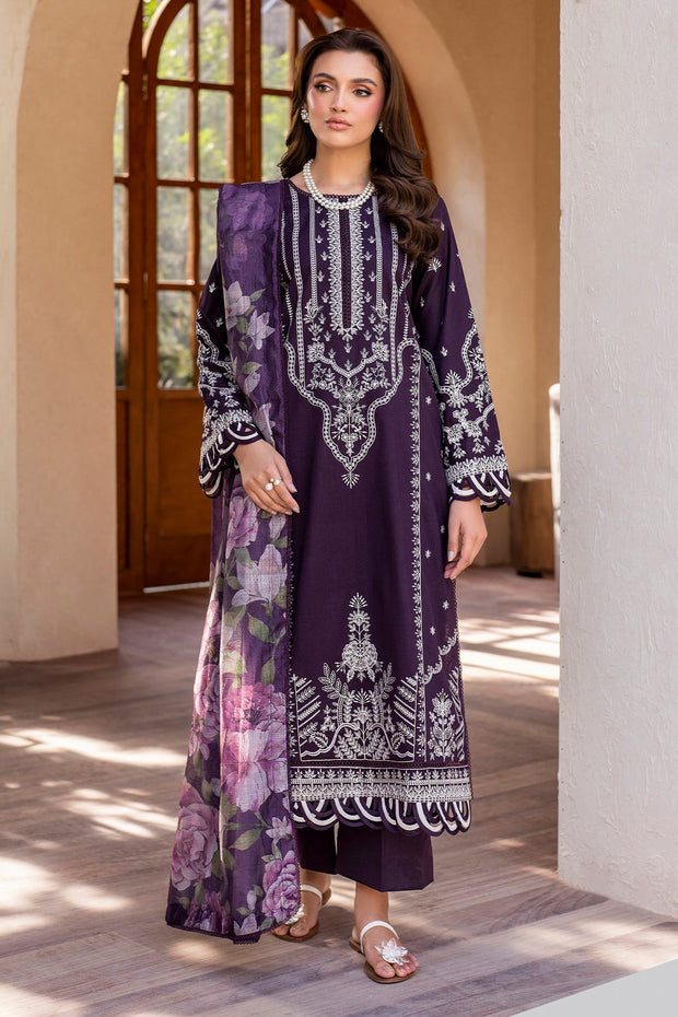 Elegant Embroidered Lawn Shirt with Printed Dupatta