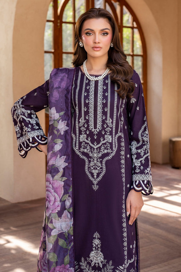 Elegant Embroidered Lawn Shirt with Printed Dupatta