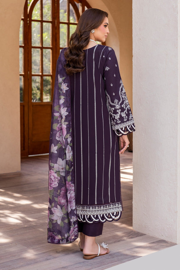 Elegant Embroidered Lawn Shirt with Printed Dupatta