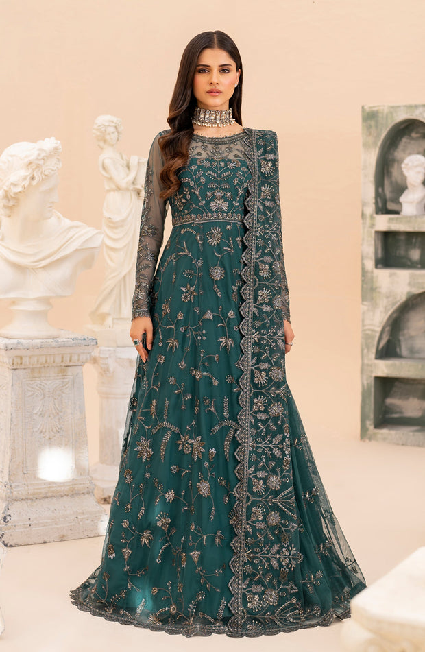 Elegant Sequins Embroidered Net Shirt with Raw Silk Trouser