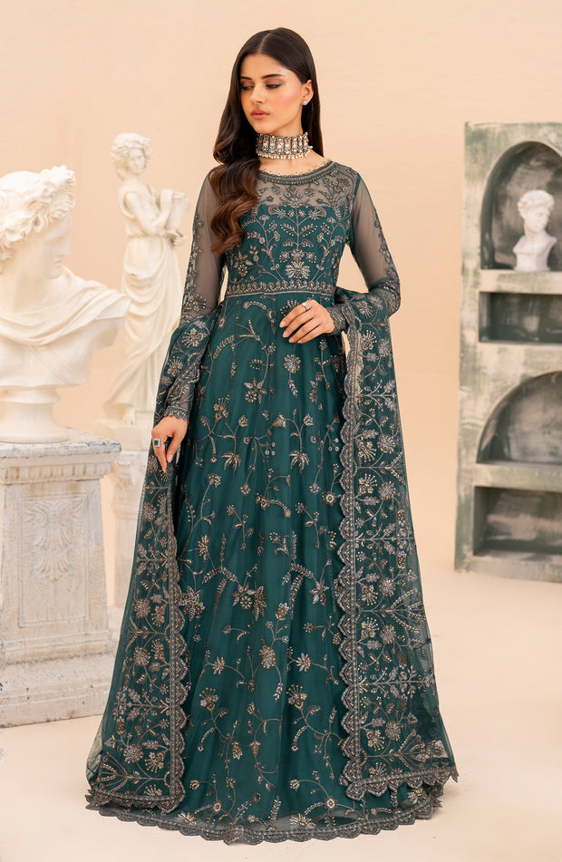 Elegant Sequins Embroidered Net Shirt with Raw Silk Trouser