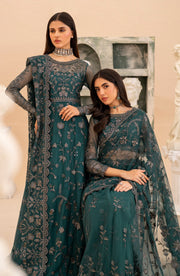 Elegant Sequins Embroidered Net Shirt with Raw Silk Trouser