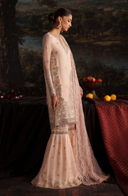 Elegant Tea Pink Sequins Chiffon Pakistani Party Dress