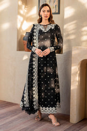 Elegant Embroidered Lawn Frock with Trouser & Dupatta