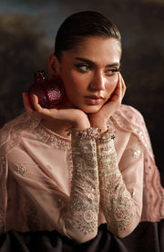 Elegant Tea Pink Sequins Chiffon Pakistani Party Dress
