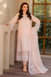 Elegant Embroidered Lawn Frock with Cotton Trouser