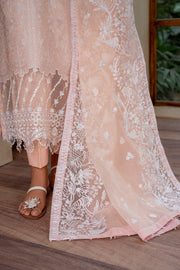 Elegant Embroidered Lawn Frock with Cotton Trouser