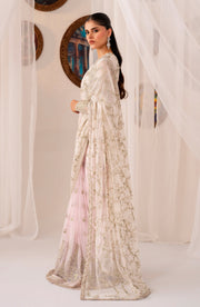 Elegant Pearl Sequins Embroidered Net Top & Raw Silk Trouser