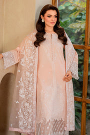 Elegant Embroidered Lawn Frock with Cotton Trouser