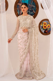 Elegant Pearl Sequins Embroidered Net Top & Raw Silk Trouser