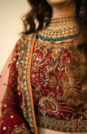 Stunning Maroon Pakistani Bridal Lehenga with Dupatta