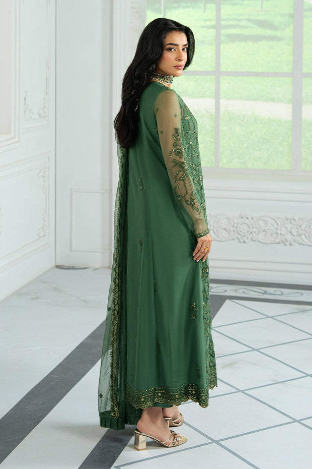 Elegant Black Sequins Embroidered Net Shirt & Trouser Set