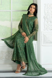 Elegant Black Sequins Embroidered Net Shirt & Trouser Set