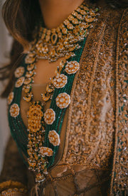 Classic Gold Pakistani Bridal Dress with Embroidery