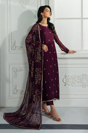 Elegant Hand Embellished Chiffon Dress in Luxurious Colors