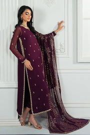 Elegant Hand Embellished Chiffon Dress in Luxurious Colors