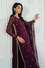 Elegant Hand Embellished Chiffon Dress in Luxurious Colors