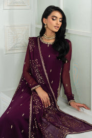 Elegant Hand Embellished Chiffon Dress in Luxurious Colors