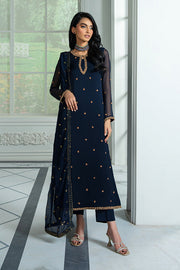 Elegant Embroidered Chiffon Dress with Hand Work