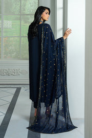 Elegant Embroidered Chiffon Dress with Hand Work